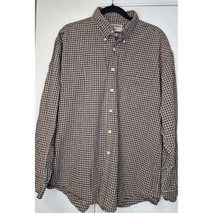High Sierra Men's Vintage Plaid Brown Button Down Thick Denim Shirt Sz X-Large